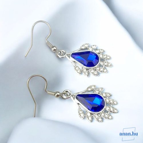 ANAN, alkalmi fülbevaló, üvegkristály, Csillogó Kék